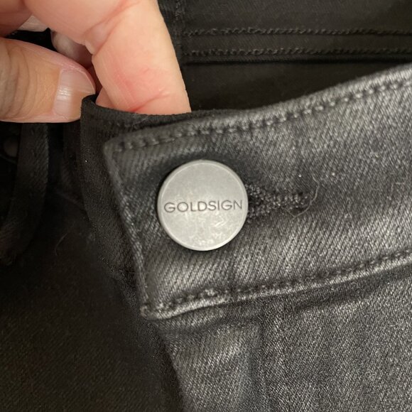 Goldsign Black Misfit Coated Denim Stretch Straight Leg Jeans, 0 - Picture 8 of 10